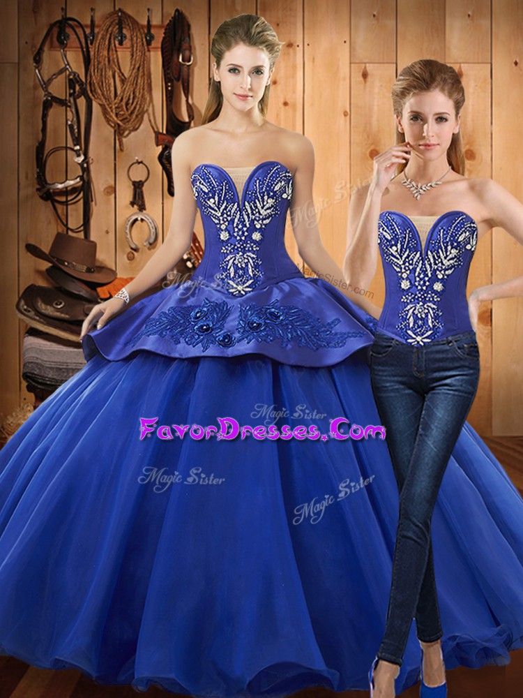  Sleeveless Beading and Embroidery Lace Up 15 Quinceanera Dress
