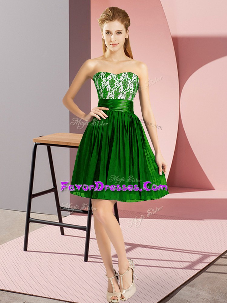 Great Sleeveless Zipper Mini Length Lace Prom Dresses