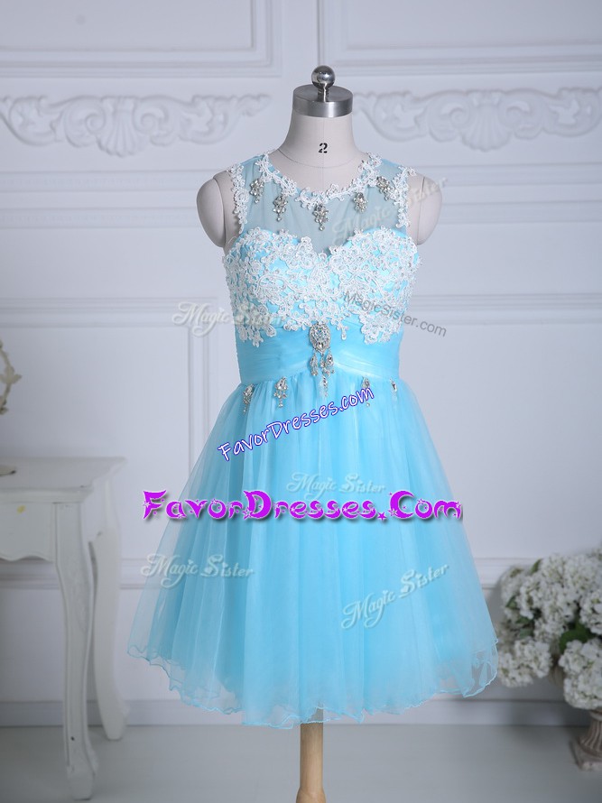Edgy Sleeveless Lace and Appliques Zipper Prom Evening Gown
