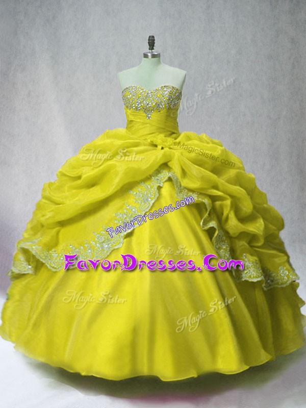 Attractive Sleeveless Beading and Appliques and Pick Ups Lace Up Sweet 16 Dress