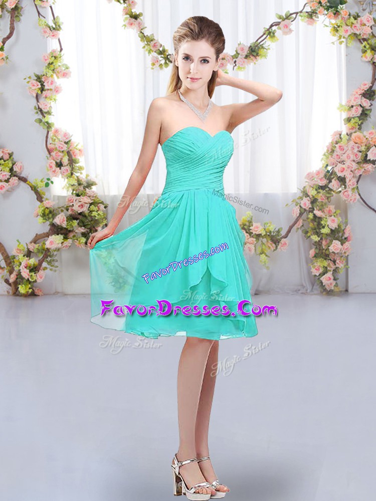 On Sale Turquoise Sleeveless Chiffon Lace Up Wedding Guest Dresses for Wedding Party