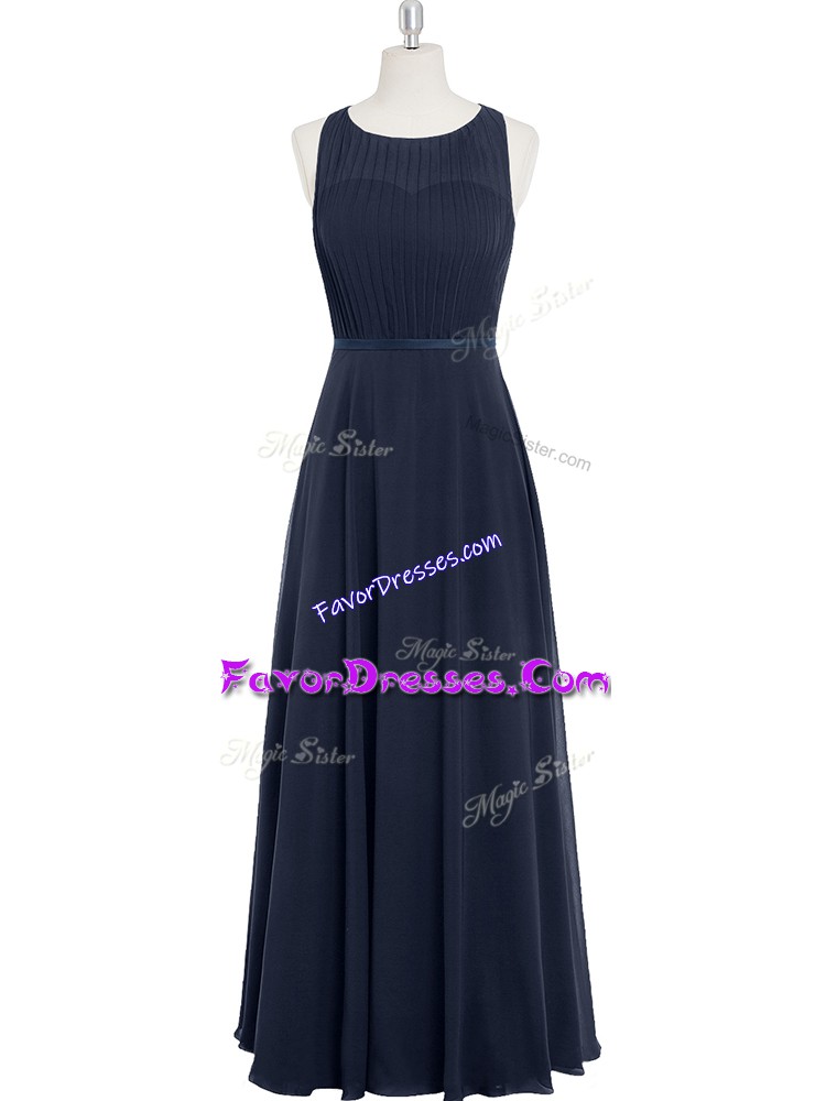 Exceptional Black Sleeveless Ruching Floor Length Prom Gown