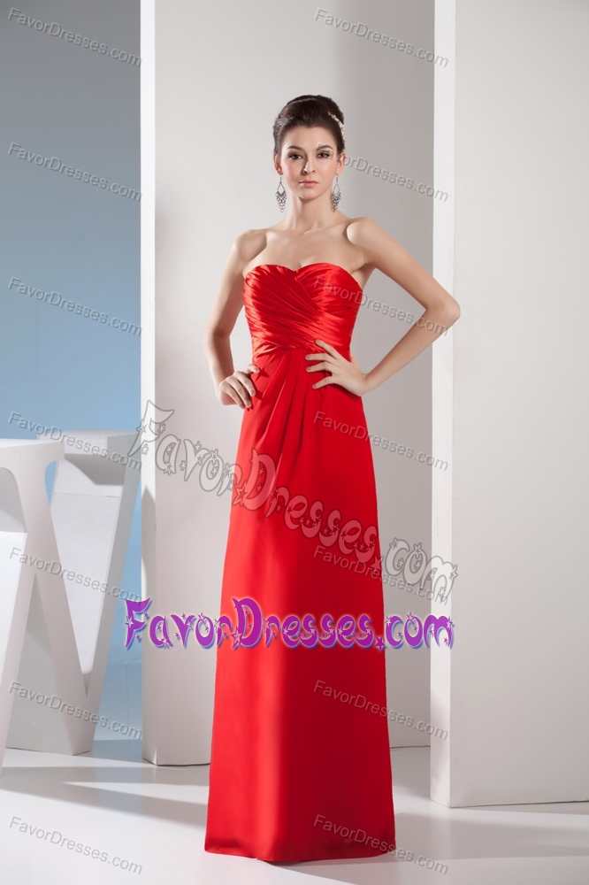 New Column Sweetheart Ruched Party Dress for Prom in Taffeta and Chiffon