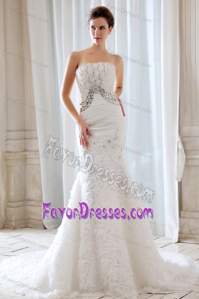 Gorgeous Mermaid Beaded and Appliqued Wedding Gown Dress with Special Fabric