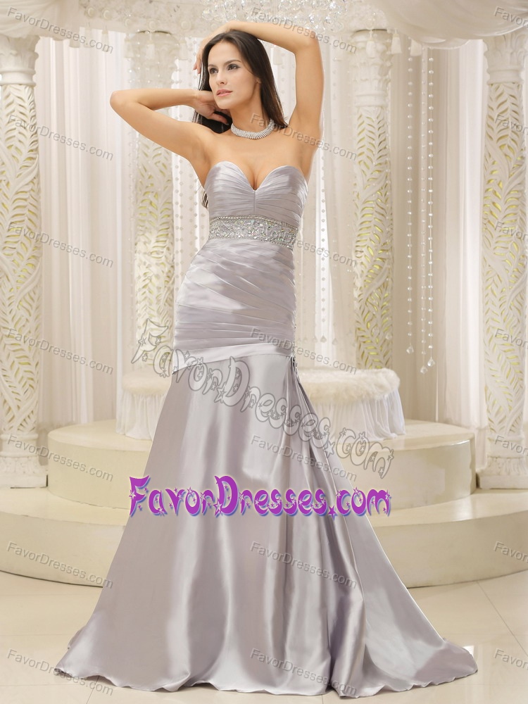 Modest Satin 2013 Holiday Dress with Beading and Ruching on Wholesale Price