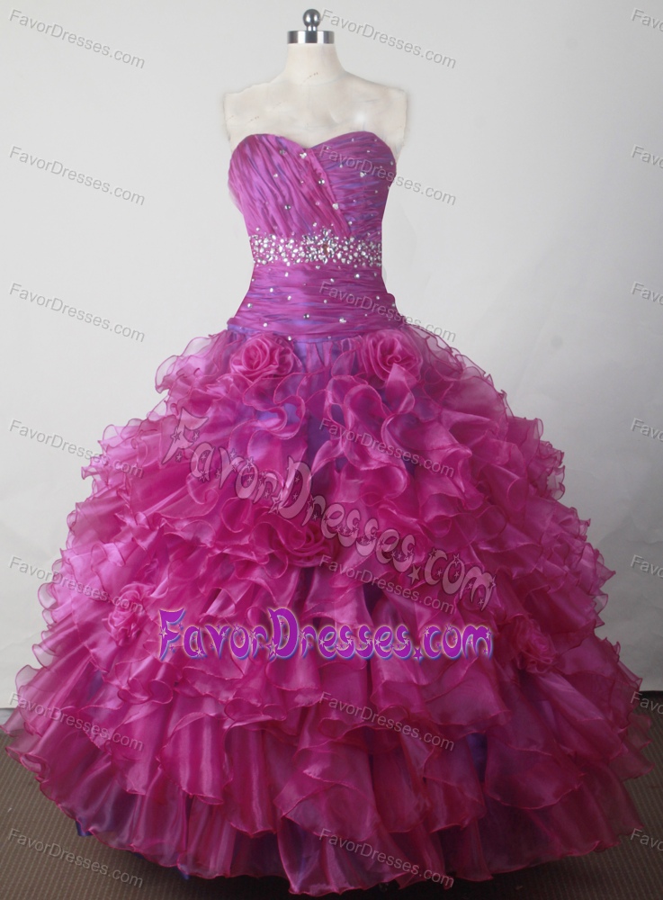 Classical Beaded and Ruffled Long Baby Girl Pageant Dresses with Flowers