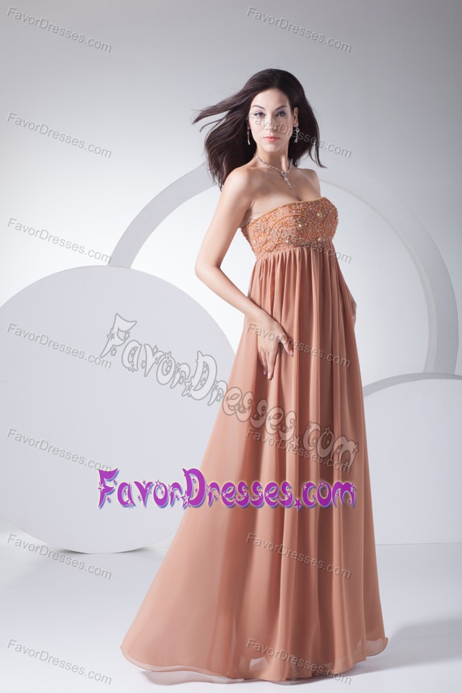 Most Popular Strapless Beaded and Appliqued Prom Maxi Dress in Chiffon