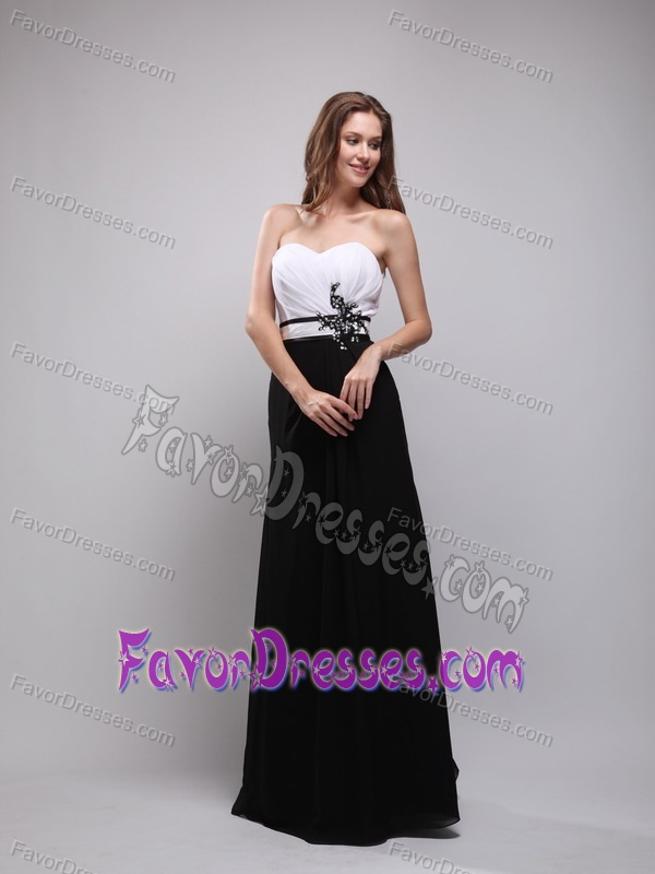 Black and White Sweetheart Exquisite Prom DressCourt with Appliques