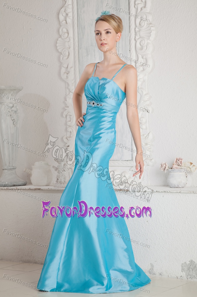 Affordable Junior Mermaid Prom Gown Dresses in Aqua Blue