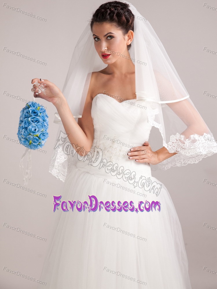 Pretty Blue Wedding Bridal Bouquet With Pearl