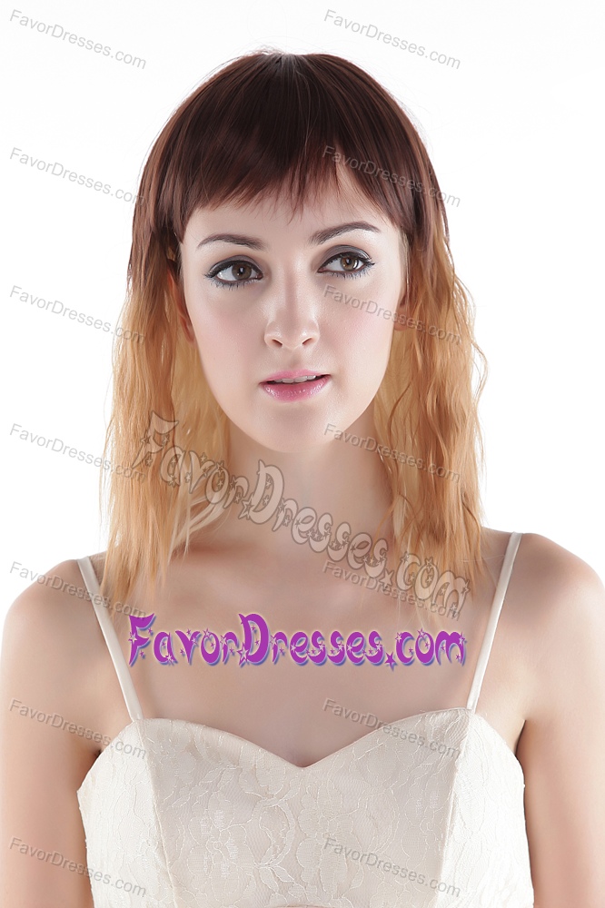 Mixed Color Medium High Quality Synthetic Hair Wig