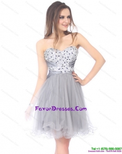 2015 Luxurious Sweetheart Grey Formal Prom Dress with Rhinestones