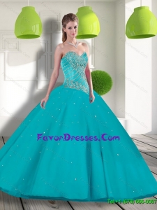 Suitable Sweetheart 2015 Quinceanera Dress with Beading and Appliques