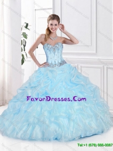 2016 Beautiful Sweetheart Quinceanera Gowns with Beading and Pick Ups