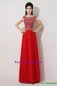 Pretty Discount Brush Train Beaded Prom Dresses with Bateau