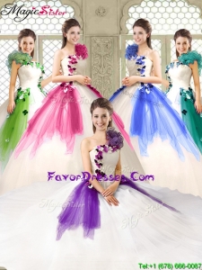 2016 Elegant Appliques and Ruffles Quinceanera Dresses