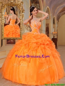 Beautiful Orange Red Ball Gown Sweetheart Quinceanera Dresses
