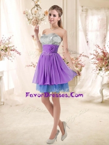 2016 Top Selling Sweetheart Short Sequins Bridesmaid Dresses in Multi Color