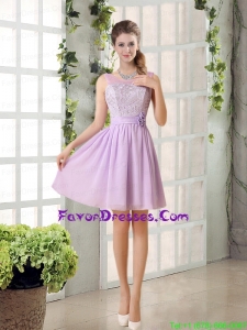 Perfect Prom Dress Ruching with Hand Made Flower in Lilac