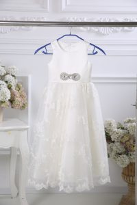 Fine White Sleeveless Tulle Zipper Flower Girl Dresses for Wedding Party