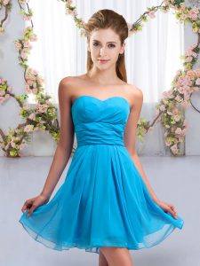 Mini Length Aqua Blue Wedding Guest Dresses Sweetheart Sleeveless Lace Up