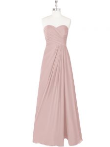 Exquisite Sweetheart Sleeveless Zipper Prom Party Dress Pink Chiffon
