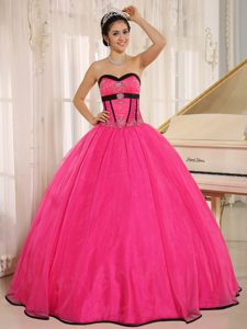 Hot Pink Sweet Sixteen Quinceanera Dress in Organza on Sale