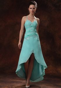Recent High-low Spaghetti Straps Prom Dresses for Women in Turquoise