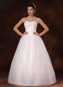 Surprising Beaded Sweetheart Ball Gown Bridal Gown in Organza