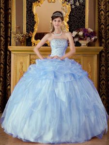 Fitted Lilac Quinceanera Gown Dresses with Beading in Organza