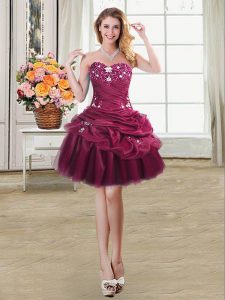 Cheap Pick Ups Sweetheart Sleeveless Lace Up Homecoming Dress Burgundy Organza