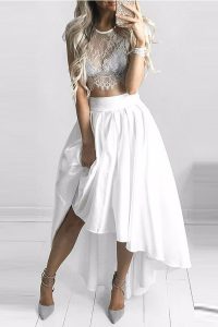 Lovely Scoop Cap Sleeves Lace Lace Up Prom Evening Gown